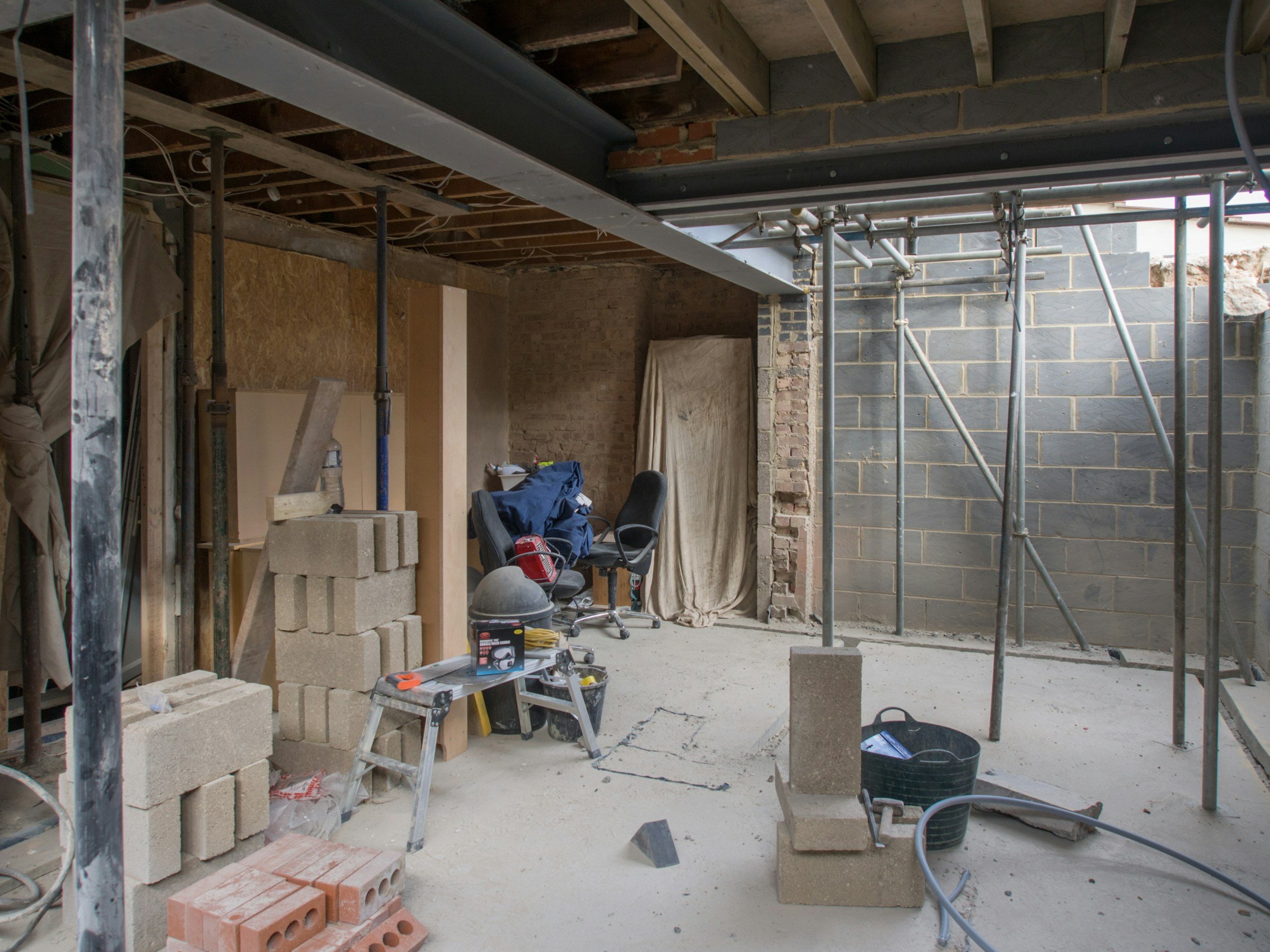 Interior of a home renovation under construction