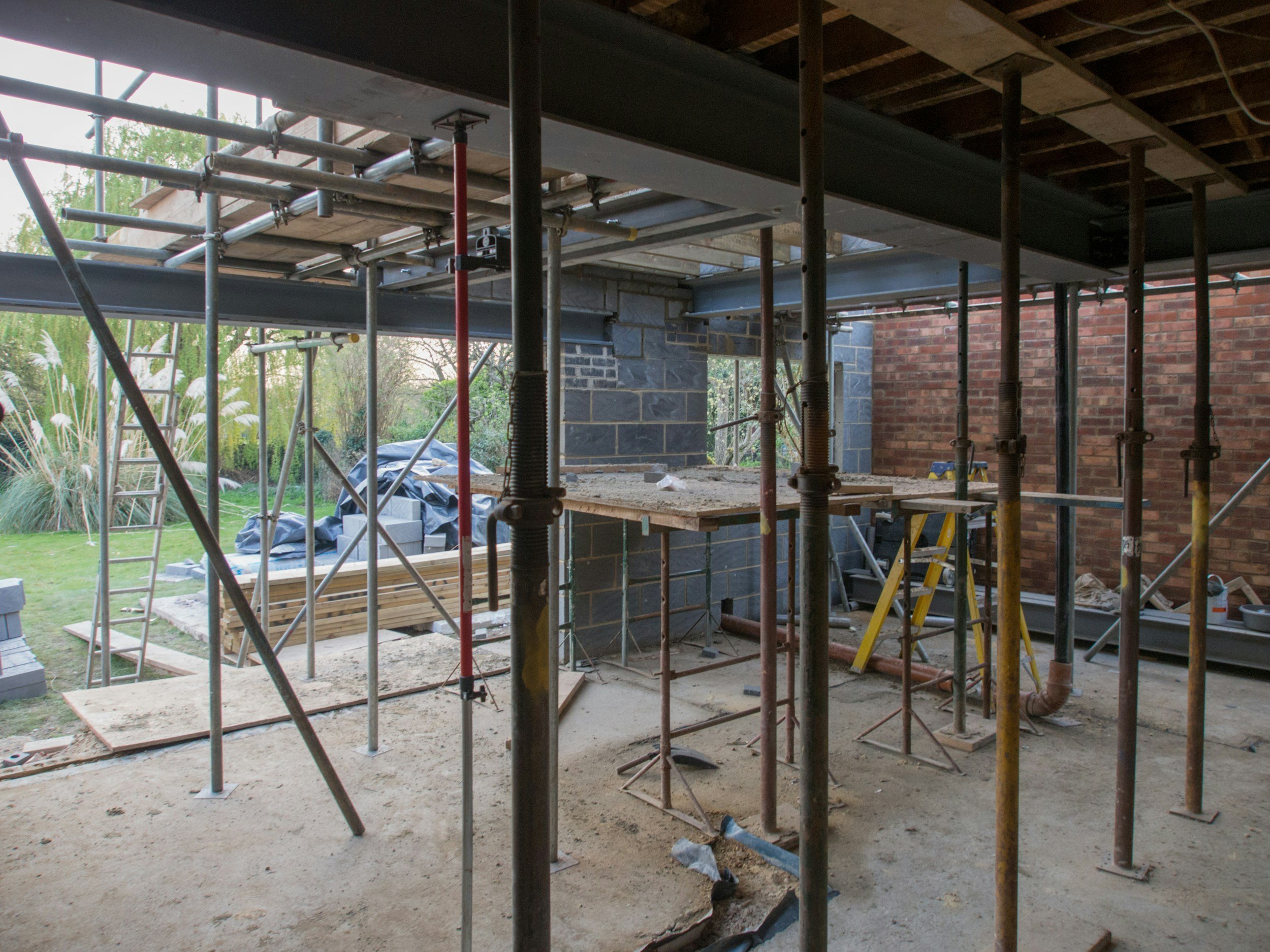 A home extension construction site